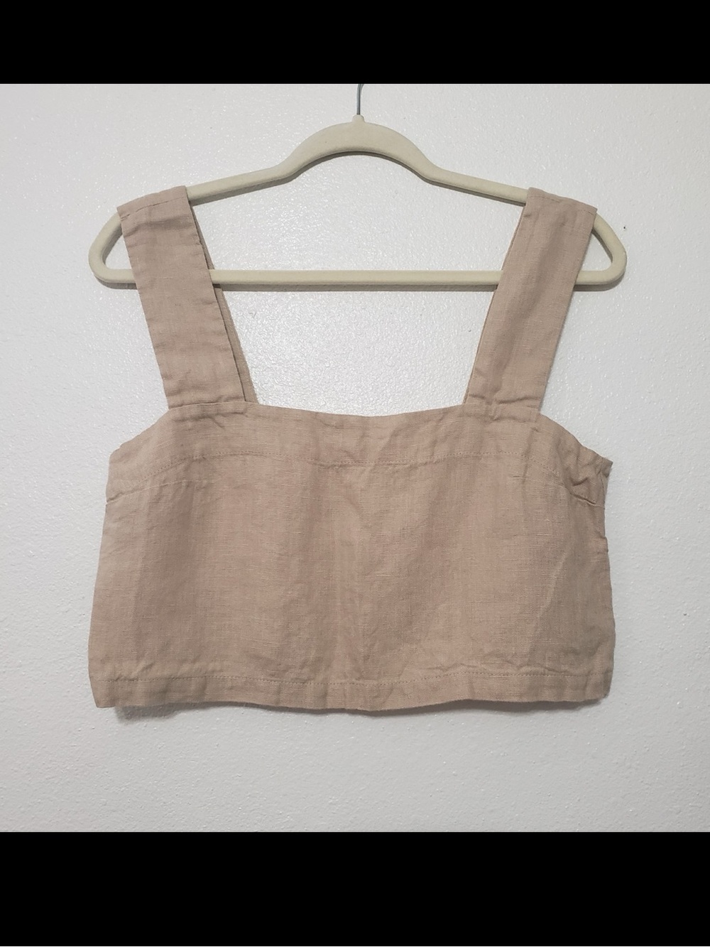 Love and Confuse Linen Crop Top small